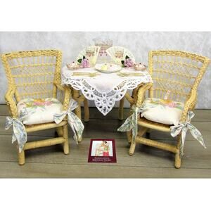American Girl Samantha Table Chairs Party Treats Victorian Lemonade Gold Utensil